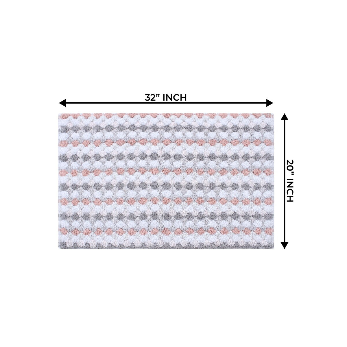 Home Weavers Orion Collection 100% Cotton Bathroom Rug, Non Slip & Machine Washable Bath Mat, Thick Plush Rugs - 20"X32"