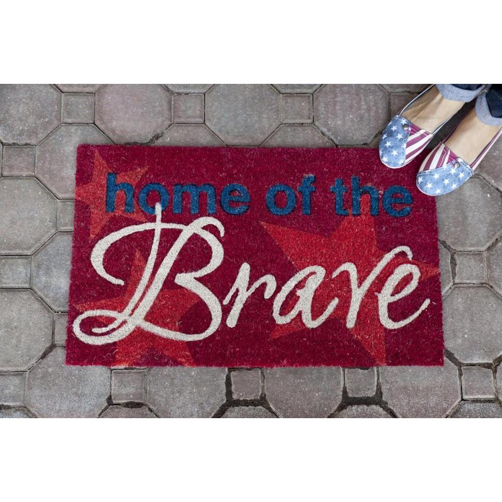 Entryways 'Home of the Brave' Non-slip Coir Doormat