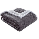 HomeEssentials Ultra Lush Heavy Sherpa Throw Blanket (50" x 60") - Grey