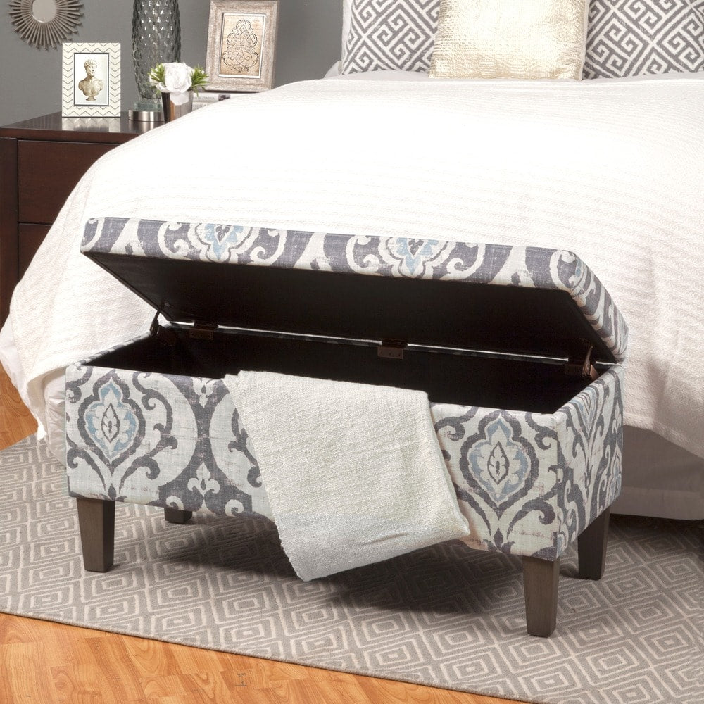 Buhrer Blue Slate Decorative Storage Bench