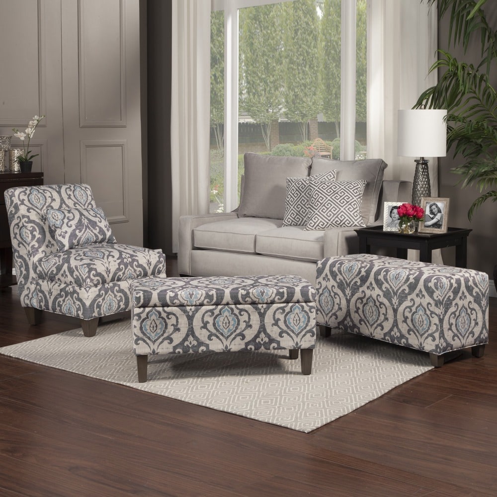 Buhrer Blue Slate Decorative Storage Bench