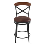 HomePop Hudson Swivel Counter Stool - Brown PU