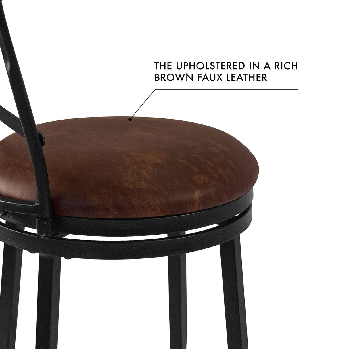 HomePop Hudson Swivel Counter Stool - Brown PU