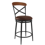 HomePop Hudson Swivel Counter Stool - Brown PU