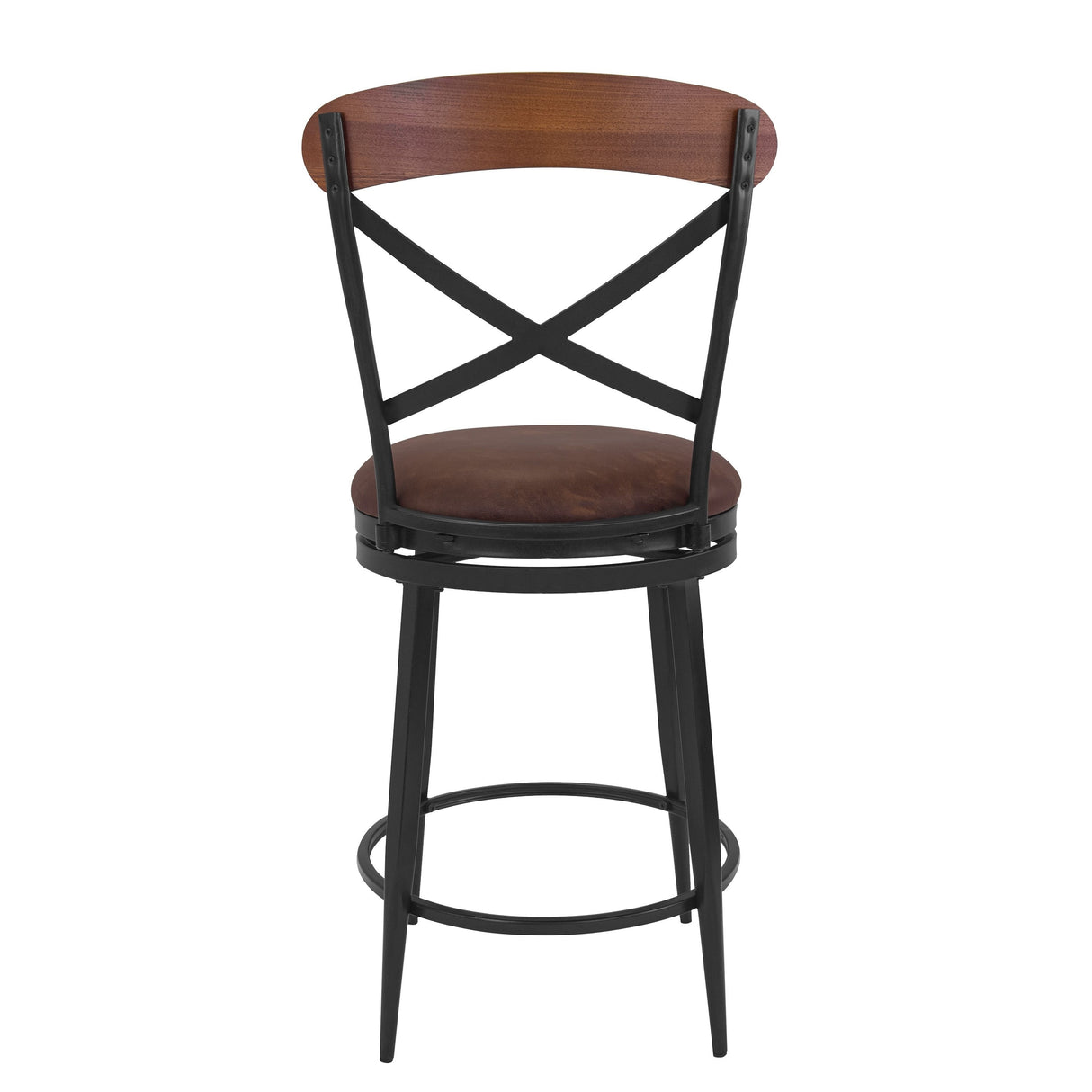 HomePop Hudson Swivel Counter Stool - Brown PU
