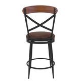 HomePop Hudson Swivel Counter Stool - Brown PU