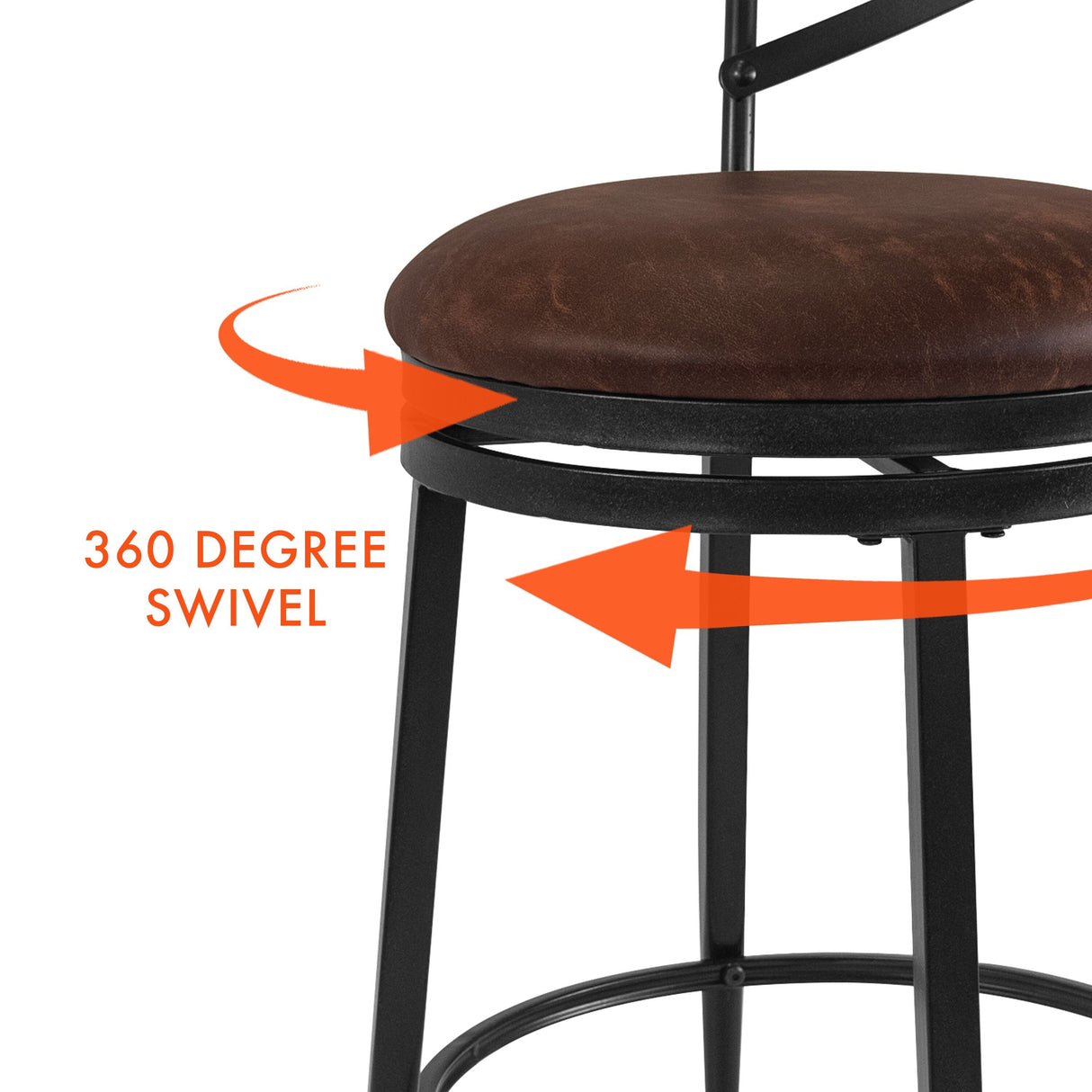 HomePop Hudson Swivel Counter Stool - Brown PU