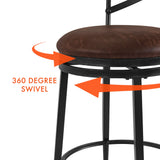 HomePop Hudson Swivel Counter Stool - Brown PU
