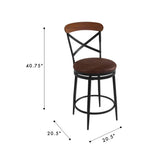 HomePop Hudson Swivel Counter Stool - Brown PU
