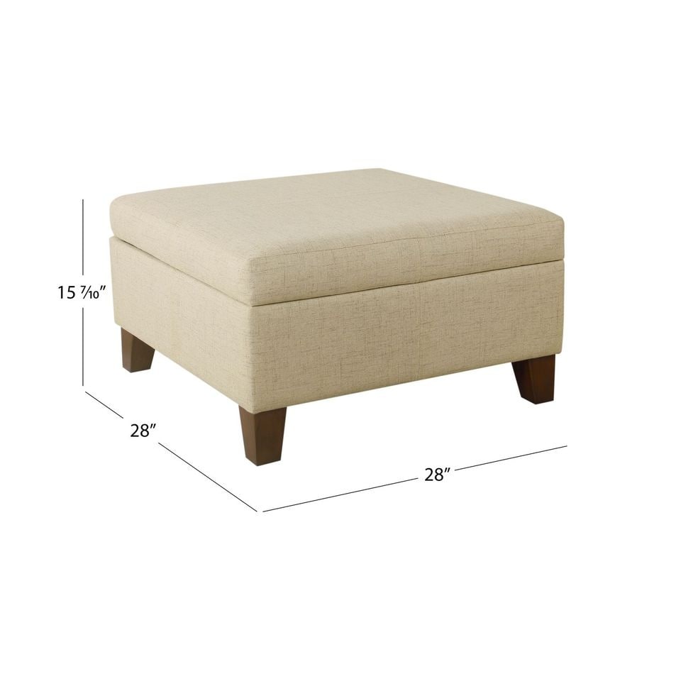 HomePop Luxury 28 Inches Square Storage Ottoman
