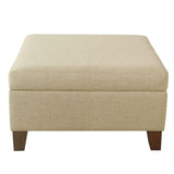 HomePop Luxury 28 Inches Square Storage Ottoman