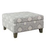 HomePop Luxury 28 Inches Square Storage Ottoman