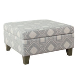 HomePop Luxury 28 Inches Square Storage Ottoman