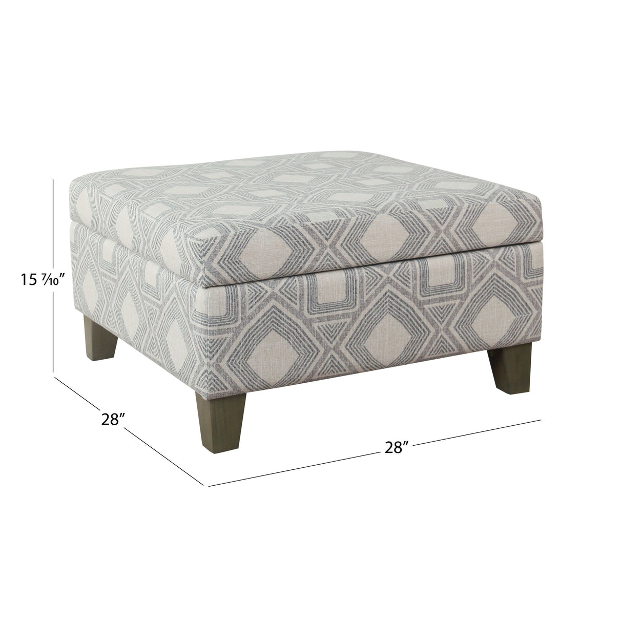 HomePop Luxury 28 Inches Square Storage Ottoman