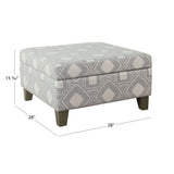 HomePop Luxury 28 Inches Square Storage Ottoman