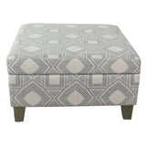 HomePop Luxury 28 Inches Square Storage Ottoman