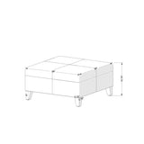 HomePop Luxury 28 Inches Square Storage Ottoman
