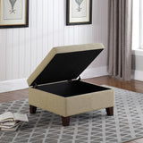 HomePop Luxury 28 Inches Square Storage Ottoman