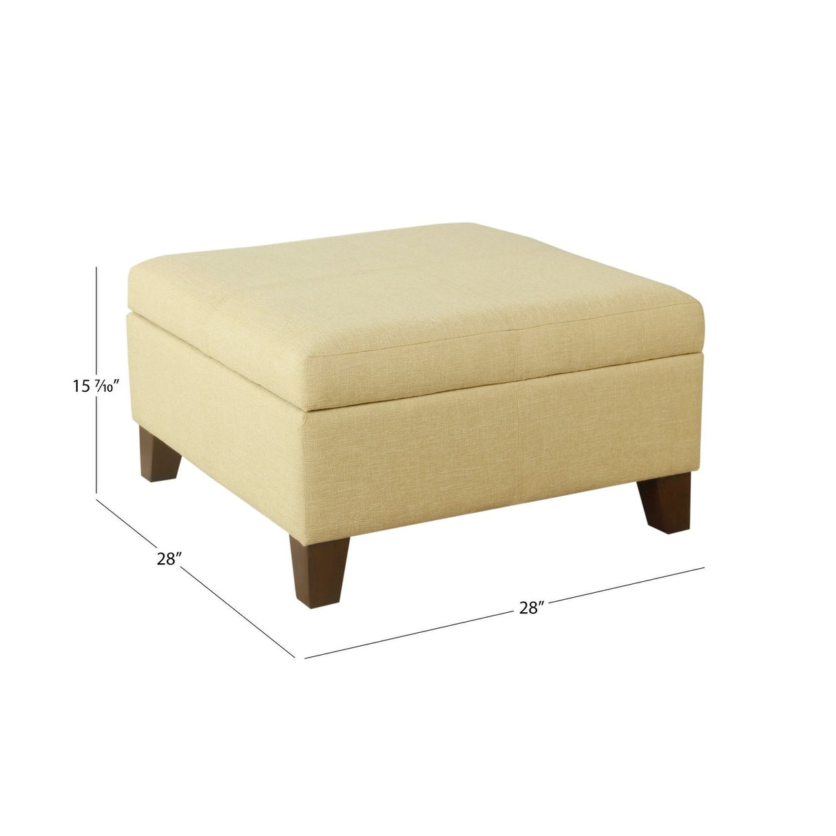 HomePop Luxury 28 Inches Square Storage Ottoman
