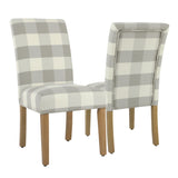 HomePop Parsons Dining Chair - Gray Plaid (set of 2)