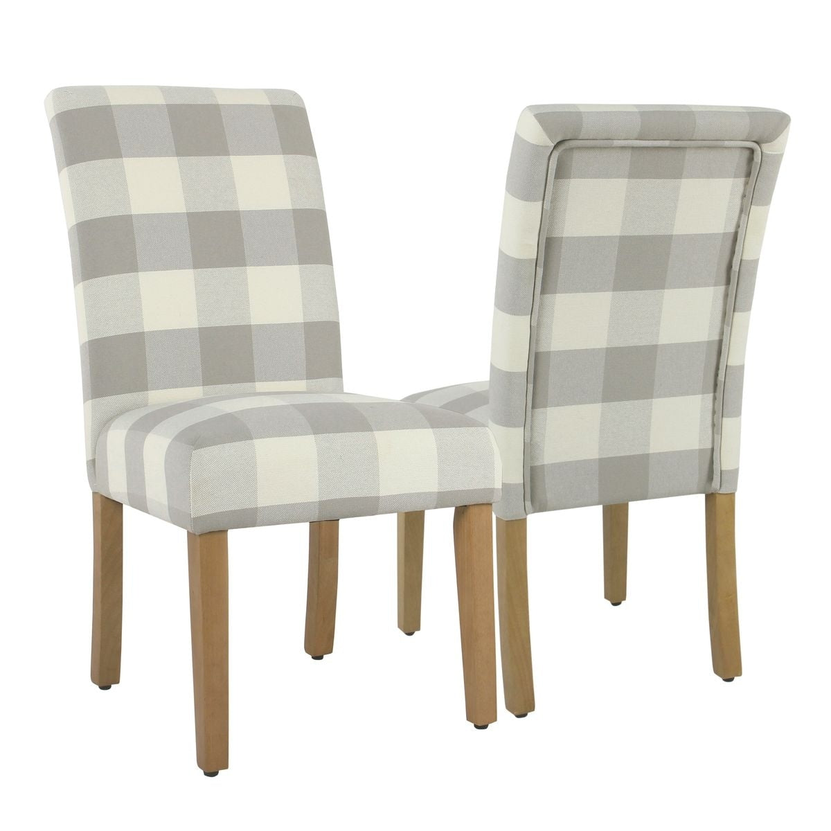 HomePop Parsons Dining Chair - Gray Plaid (set of 2)