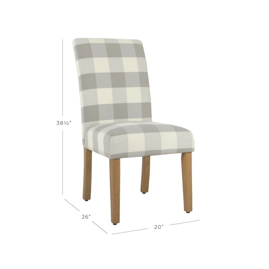 HomePop Parsons Dining Chair - Gray Plaid (set of 2)