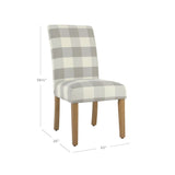 HomePop Parsons Dining Chair - Gray Plaid (set of 2)