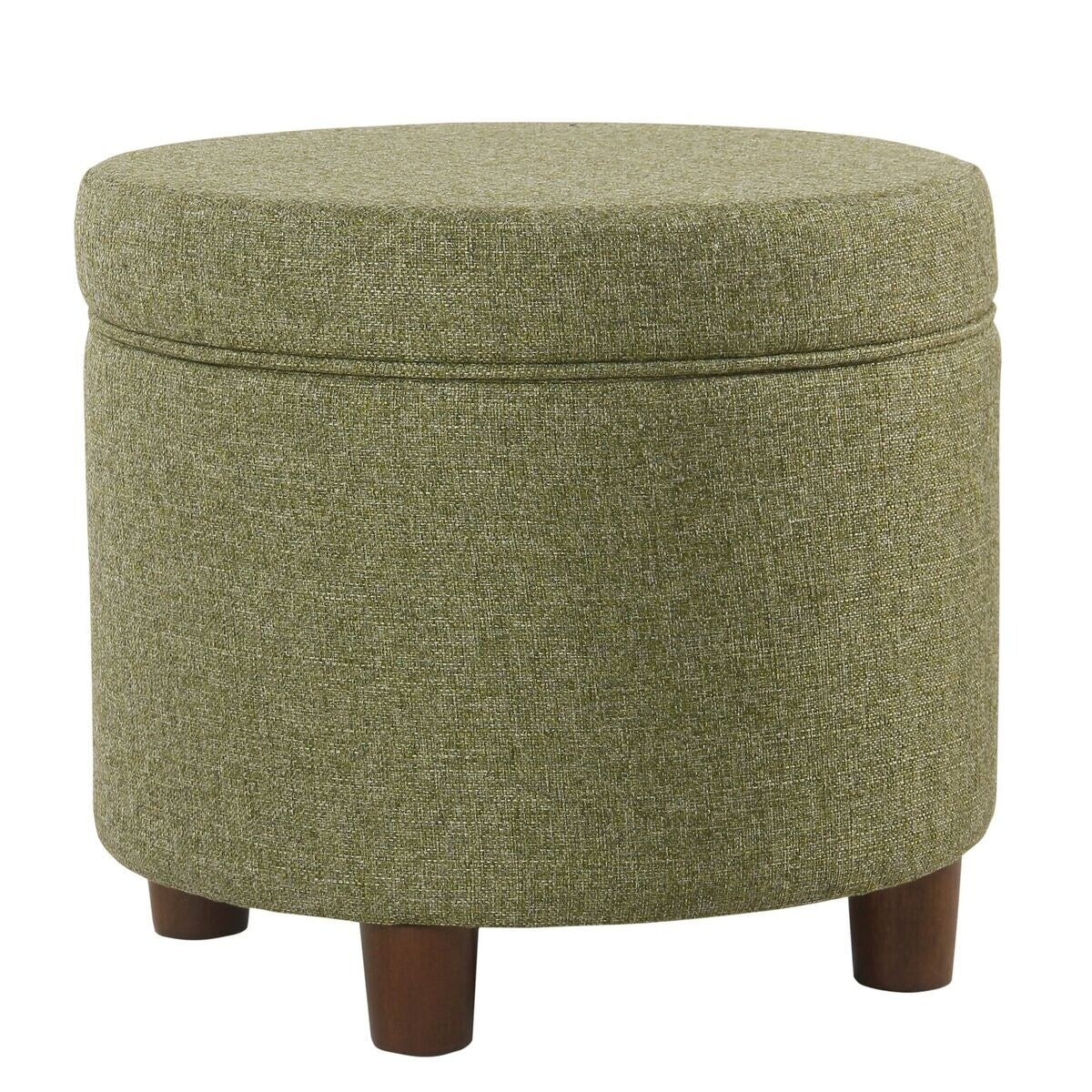 Porch & Den Parkchester Green Tweed Round Storage Ottoman