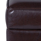 Porch & Den Bittern Square Tufted Faux Leather Storage Ottoman