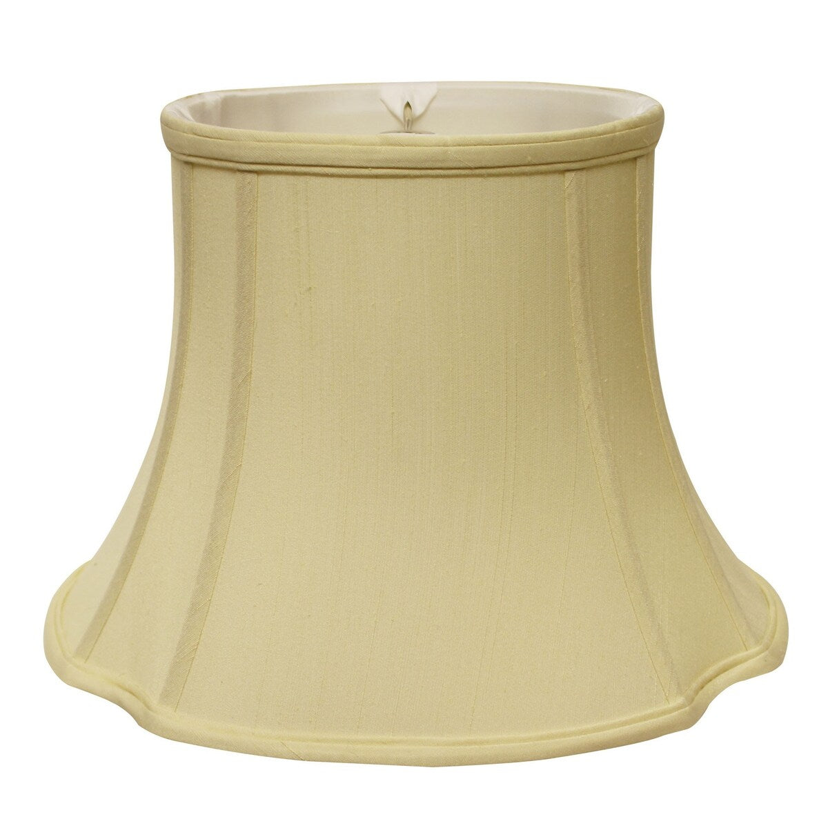 HomeRoots 13" Antique White Reversed Oval Monay Shantung Lampshade - 13