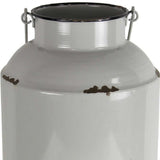 HomeRoots 17" Gray Rustic Metal Hand Painted Milk Jug Sculpture - 16.5" H x 10.5" W x 10.5" D