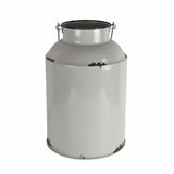 HomeRoots 17" Gray Rustic Metal Hand Painted Milk Jug Sculpture - 16.5" H x 10.5" W x 10.5" D