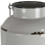 HomeRoots 17" Gray Rustic Metal Hand Painted Milk Jug Sculpture - 16.5" H x 10.5" W x 10.5" D