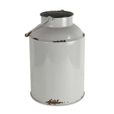 HomeRoots 17" Gray Rustic Metal Hand Painted Milk Jug Sculpture - 16.5" H x 10.5" W x 10.5" D