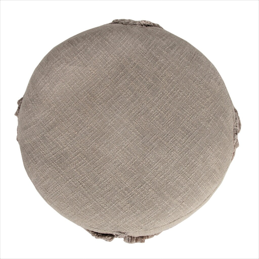 HomeRoots 18" Brown 100% Cotton Ottoman