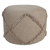 HomeRoots 18" Brown 100% Cotton Ottoman
