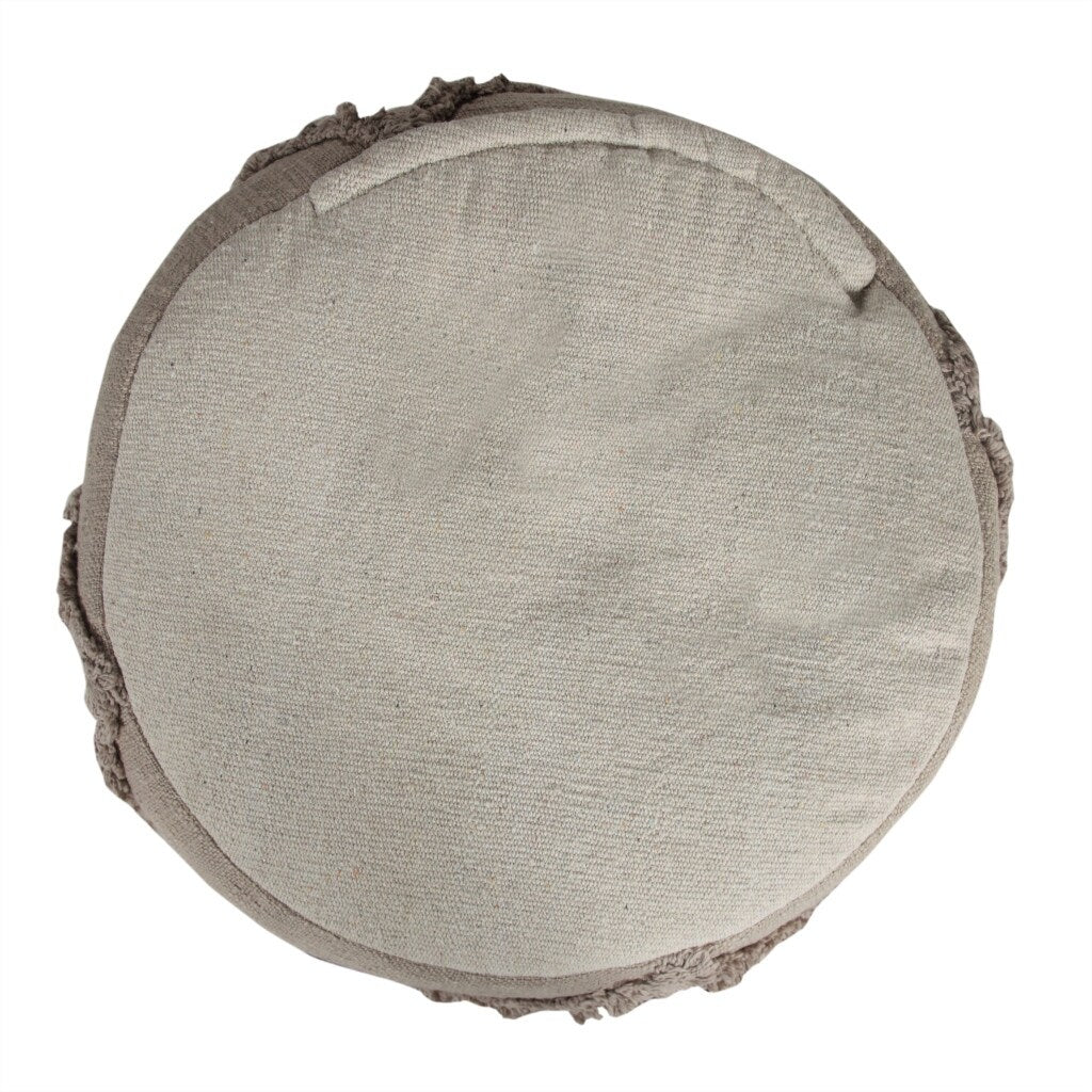 HomeRoots 18" Brown 100% Cotton Ottoman
