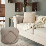 HomeRoots 18" Brown 100% Cotton Ottoman