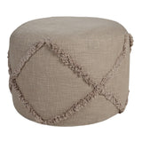 HomeRoots 18" Brown 100% Cotton Ottoman