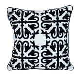 HomeRoots 18" X 18" Black 100% Cotton Geometric Zippered Pillow