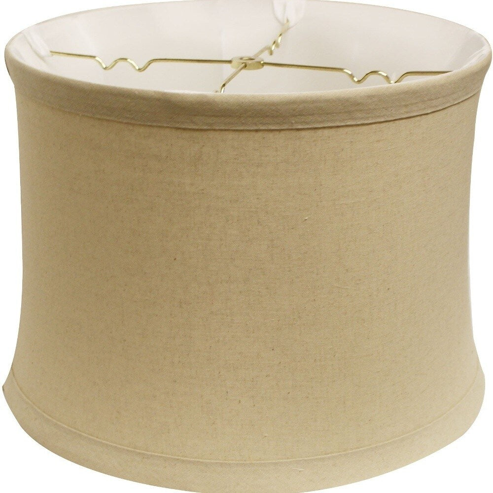 HomeRoots 19" Rosewood Drum Trimmed Linen Lampshade - 19