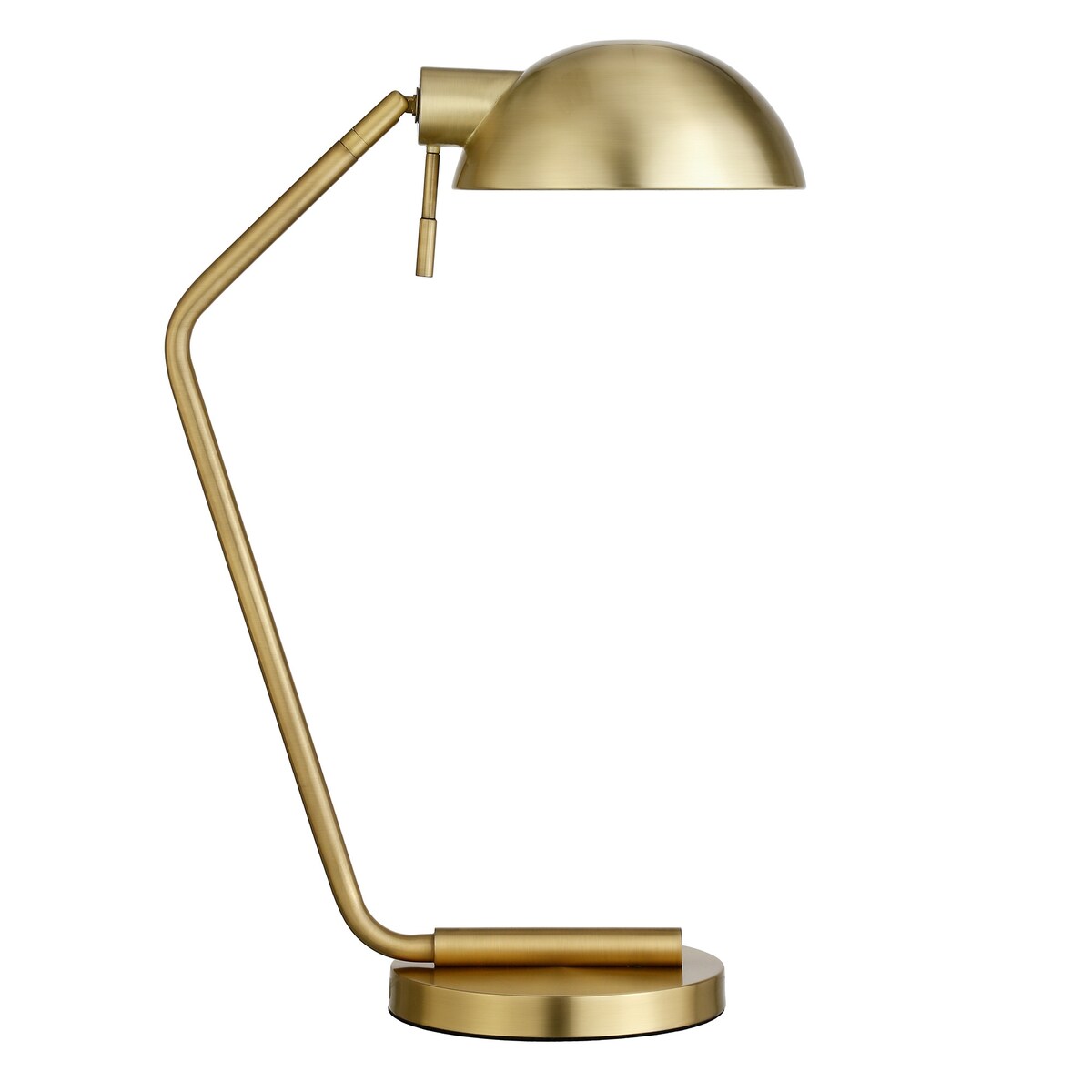 HomeRoots 20" Brass Metal Desk Table Lamp With Brass Dome Shade - 14