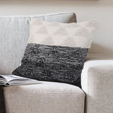 HomeRoots 20" X 20" Black And Off-White 100% Cotton Geometric Zippered Pillow