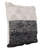 HomeRoots 20" X 20" Black And Off-White 100% Cotton Geometric Zippered Pillow