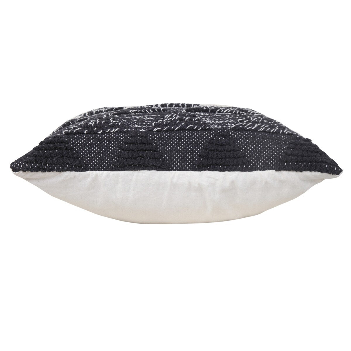 HomeRoots 20" X 20" Black And Off-White 100% Cotton Geometric Zippered Pillow