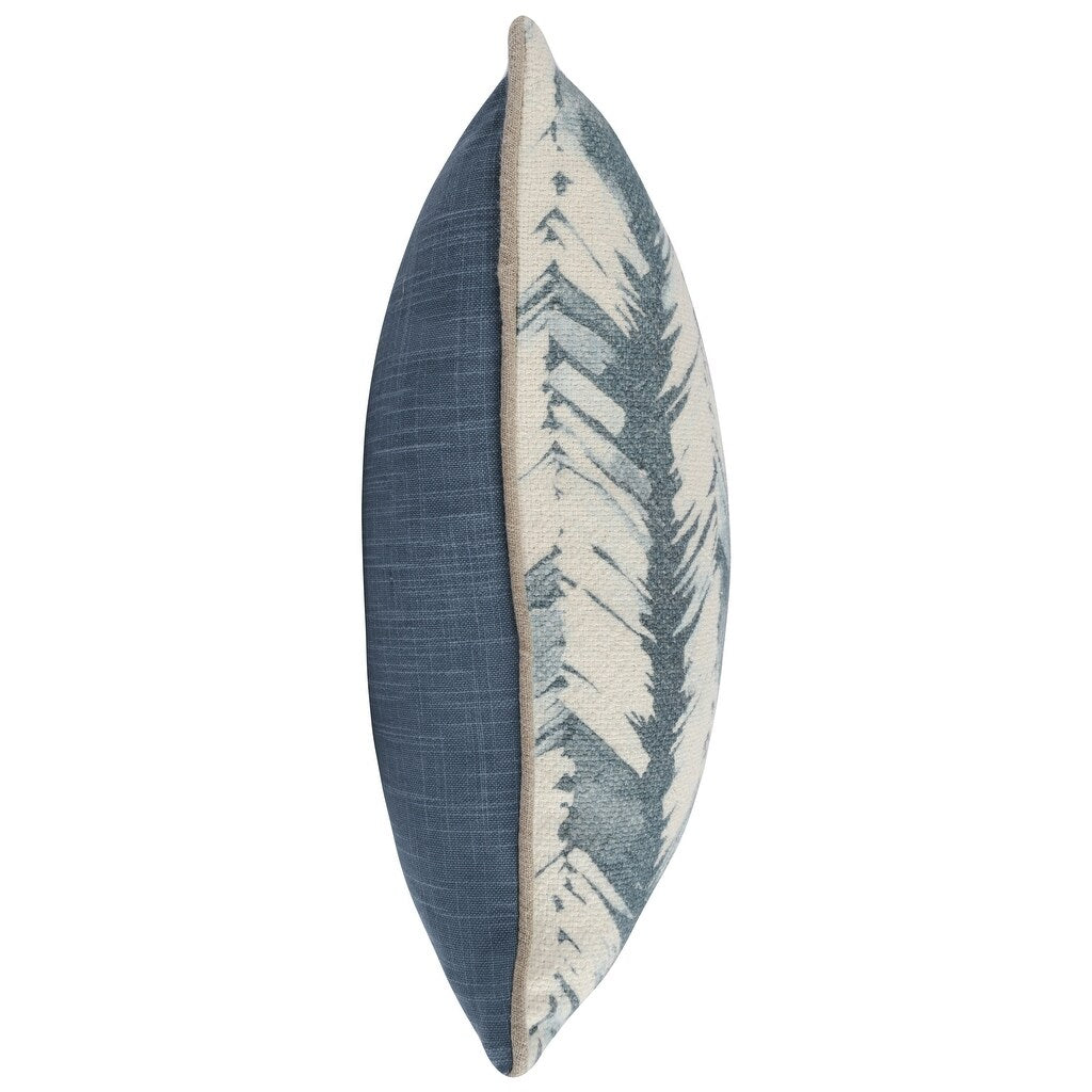 HomeRoots 20" X 20" Blue Linen Zippered Pillow