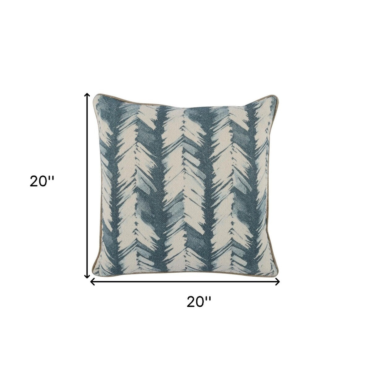 HomeRoots 20" X 20" Blue Linen Zippered Pillow