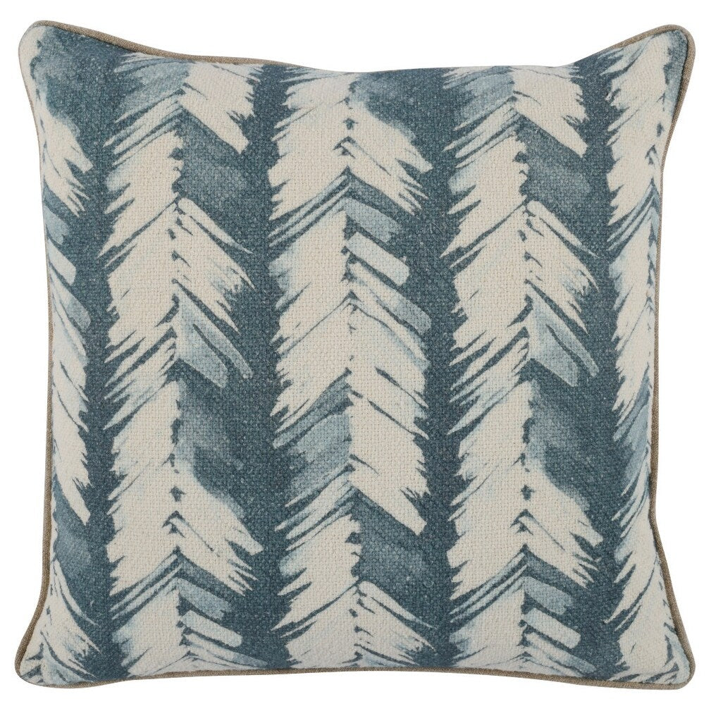 HomeRoots 20" X 20" Blue Linen Zippered Pillow