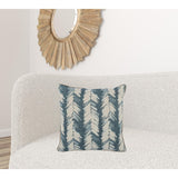 HomeRoots 20" X 20" Blue Linen Zippered Pillow