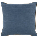 HomeRoots 20" X 20" Blue Linen Zippered Pillow